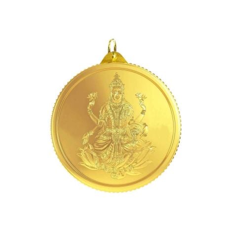 VJLRP001 | Vaibhav Jewellers 1.15 Gm Round Lakshmi 24K (999) Yellow Gold Pendant