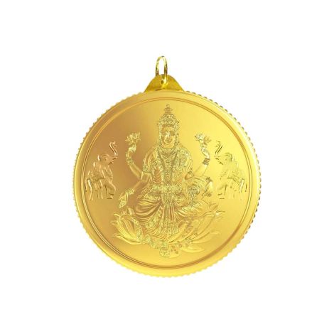 VJLRP002 | Vaibhav Jewellers 2.15 Gm Round Lakshmi 24K (999) Yellow Gold Pendant