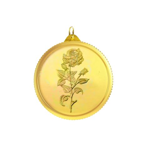 VJRRP002 | Vaibhav Jewellers 2.15 Gm Round Rose 24K (999) Yellow Gold Pendant