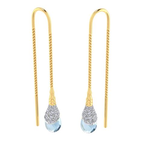 485DA385 | Vaibhav Jewellers 14K Diamond Sui Dhaga Earrings 485DA385