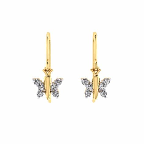 485DA394 | Vaibhav Jewellers 14K Cubic Zirconia Butterfly Hangings 485DA394
