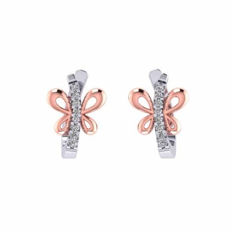 485DA395 | Vaibhav Jewellers 14K Cubic Zirconia Butterfly Stud Earrings 485DA395