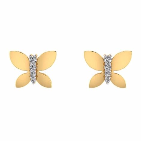 485DA396 | Vaibhav Jewellers 14K Cubic Zirconia Butterfly Stud Earrings 485DA396