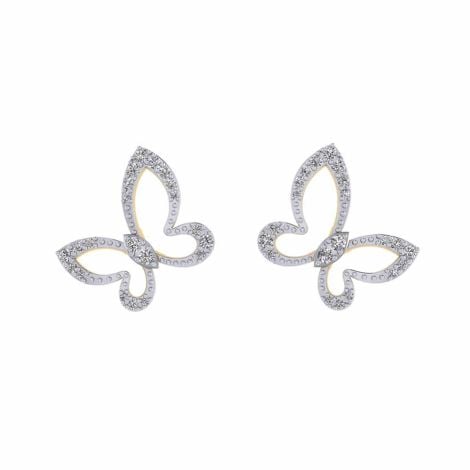 485DA398 | Vaibhav Jewellers 14K Cubic Zirconia Butterfly Stud Earrings 485DA398