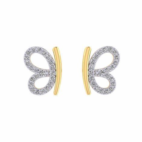 485DA399 | Vaibhav Jewellers 14K Cubic Zirconia Butterfly Stud Earrings 485DA399