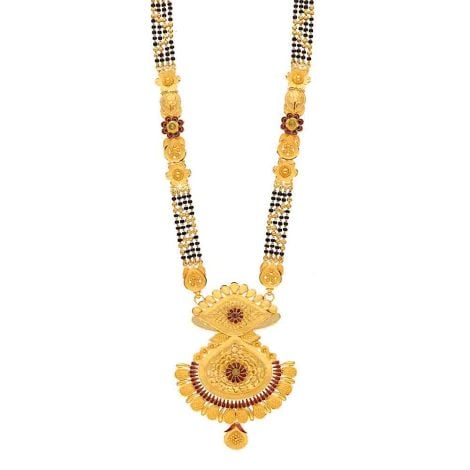 60VI137 | Vaibhav Jewellers 22K Plain Gold Long Mangalsutra 60VI137