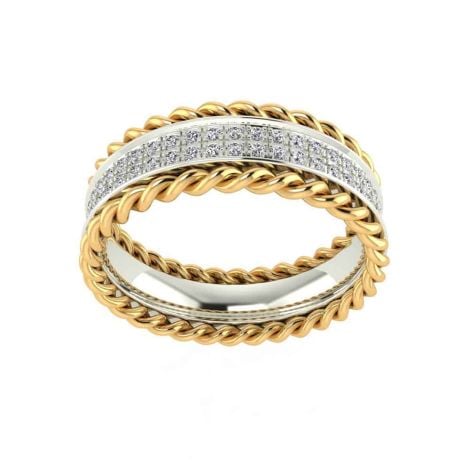 483VA304 | Vaibhav Jewellers 14K Gold Silver Diamond Ring 483VA304