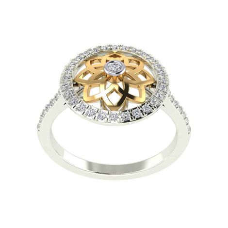 483VA302 | Vaibhav Jewellers 14K Gold Silver Diamond Ring 483VA302