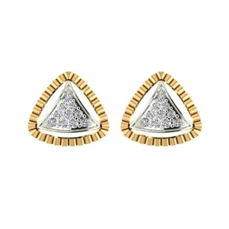 485VA462 | Vaibhav Jewellers 14K Gold Silver Diamond Studs 485VA462