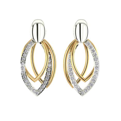 485VA463 | Vaibhav Jewellers 14K Gold Silver Diamond Studs 485VA463