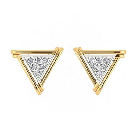 485VA466 | Vaibhav Jewellers 14K Gold Silver Diamond Studs 485VA466