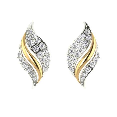 485VA469 | Vaibhav Jewellers 14K Gold Silver Diamond Studs 485VA469