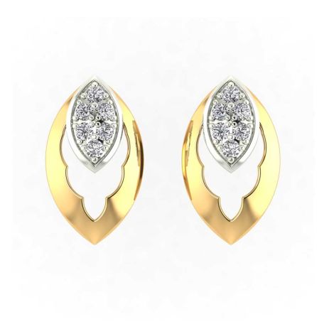 485VA470 | Vaibhav Jewellers 14K Gold Silver Diamond Studs 485VA470