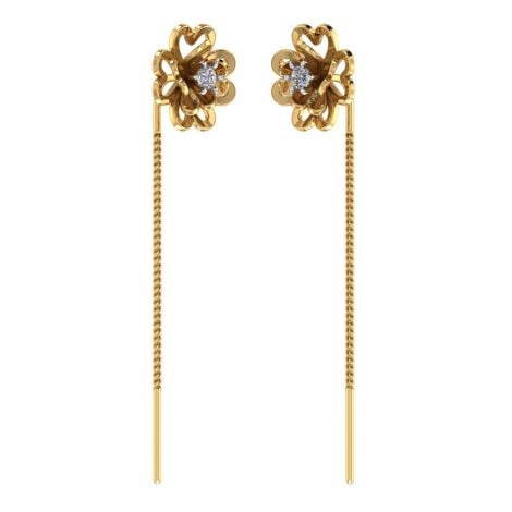 485DA407 | Vaibhav Jewellers 14K Gold Floral Suidhaga Earrings 485DA407