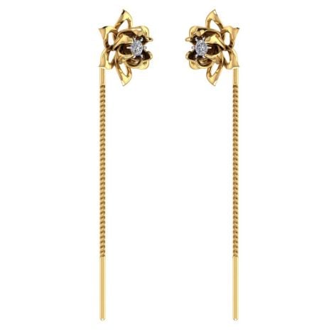 485DA417 | Vaibhav Jewellers 14K Gold Floral Suidhaga Earrings 485DA417