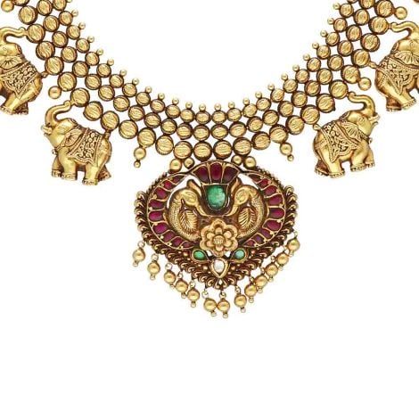 556VA198 | Vaibhav Jewellers 22K Gold Temple Necklace 556VA198