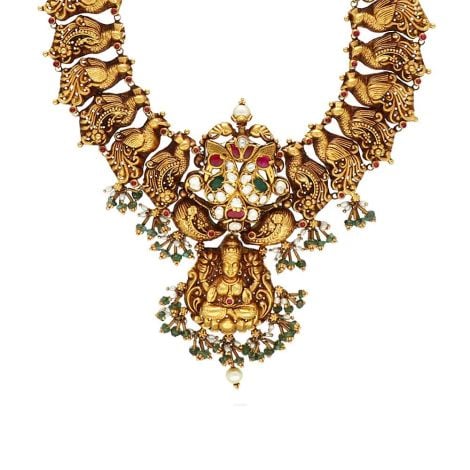 557VA182 | Vaibhav Jewellers 22K Gold Temple Lakshmi Devi Haram 557VA182