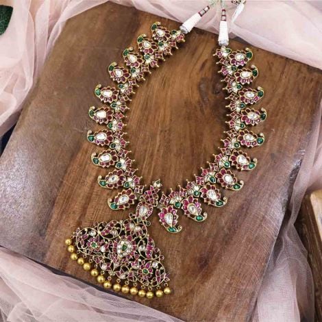 557VA15 | Vaibhav Jewellers 22k Gold Temple Haram 557VA15