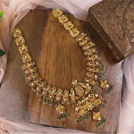 557VA163 | Vaibhav Jewellers 22k Gold Temple Haram 557VA163