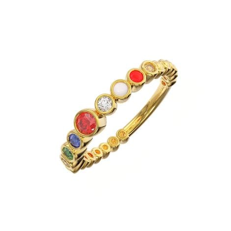 148DG9457 | Vaibhav Jewellers 18K Navratna Ring 148DG9457