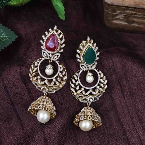 155VG3764 | Vaibhav Jewellers 18K Diamond Fancy Hanging Earrings 155VG3764