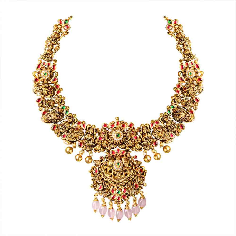 Buy Vaibhav Jewellers 22K Antique Kundan Necklace 129VG78 Online from ...