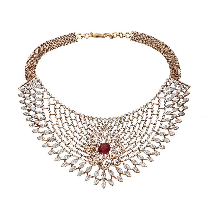 Ruby Beads & American Diamond Choker Necklace Set – 𝗔𝘀𝗽 𝗙𝗮𝘀𝗵𝗶𝗼𝗻  𝗝𝗲𝘄𝗲𝗹𝗹𝗲𝗿𝘆