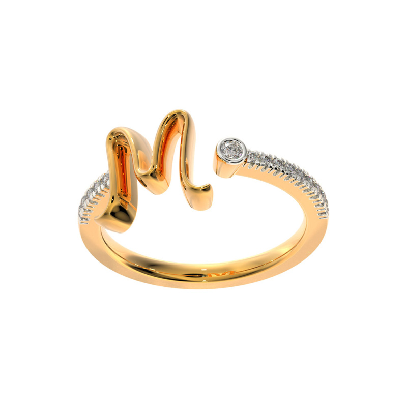 Yellow Gold Finish Initial Letter Alphabet Baguette/Round Simulated Diamond  Ring | eBay