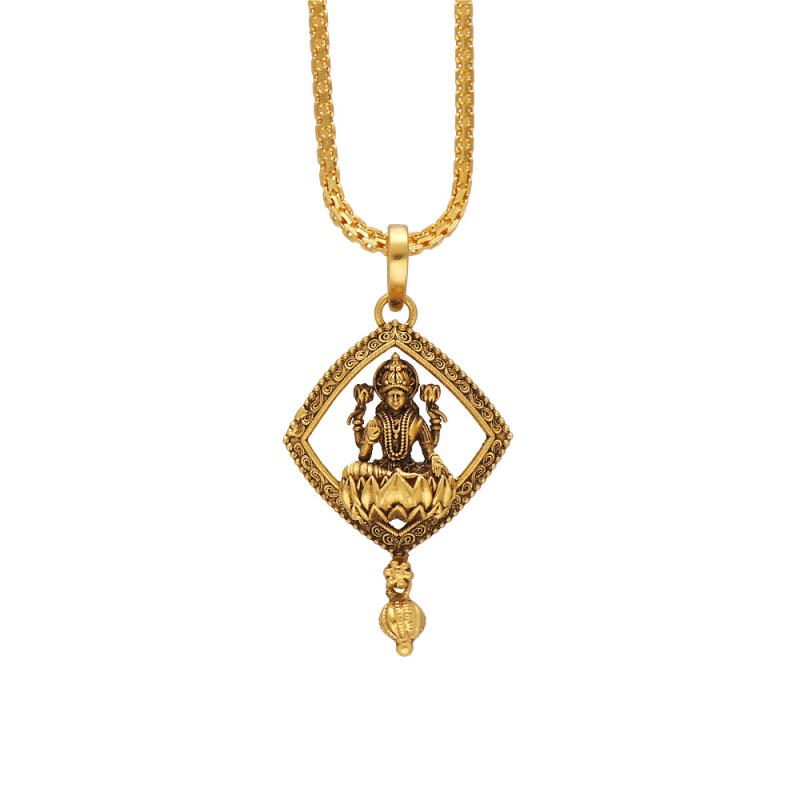 Buy 22Kt Gold Antique Deep Nagash Lakshmi Pendant 127VG4342 Online from ...