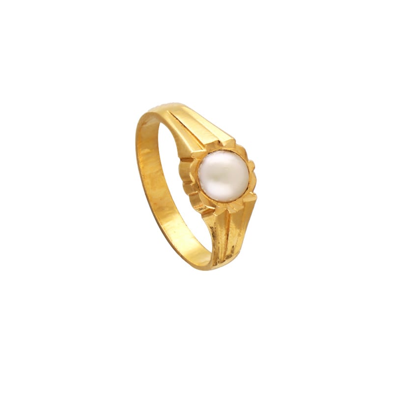Golden White Pearl Ring at Rs 2200/piece in Jaipur | ID: 25438880373