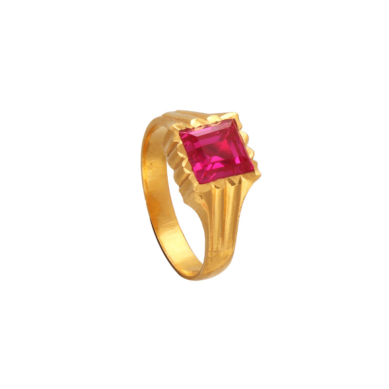 Men's Ruby Ring 5.41 Ct. 18K Yellow Gold | The Natural Ruby Company