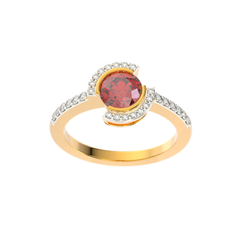 Triangle Ruby And Diamond Ring | Libra | Braverman Jewelry