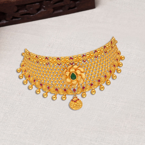Urja 22K Gold Choker Necklace Set - R Narayan Jewellers | R Narayan  Jewellers