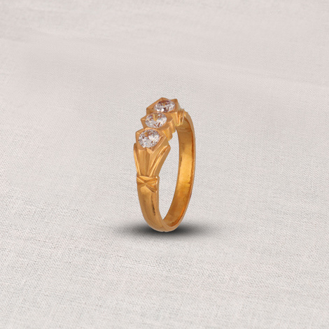22KT Gold Womens White Stone Ring WR136