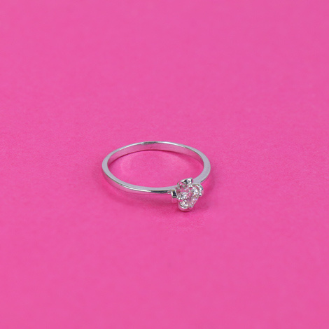 Pink Lab Grown Diamond Ring, Round Lab Grown Diamond Engagement Ring