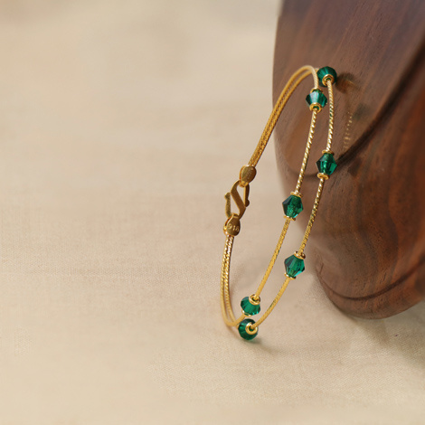 14k Gold & Green Emerald Tennis Bracelet – Sabrina Design