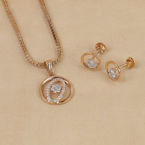 Antique 1 Gram Gold Pendant Set with Earrings