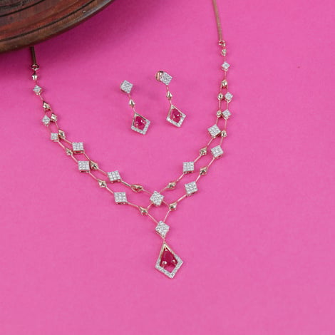 Natural Diamond And Synthetic Ruby Bridal Necklace at Rs 31.22 Lakh / piece  in Mumbai | NVision Diamjewel LLP