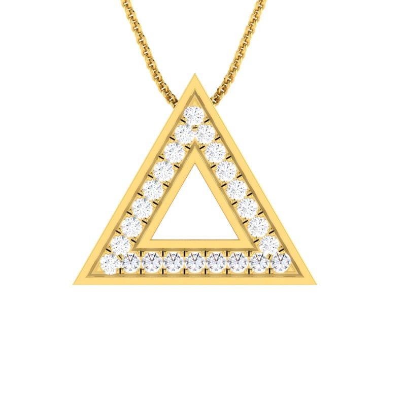 Buy Triangle Medallion Diamond Pendant Online from Vaibhav Jewellers