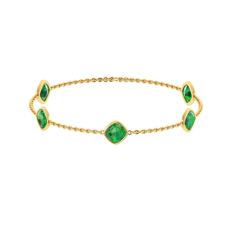Sterling silver green emerald tennis bracelet – Gemma Azzurro