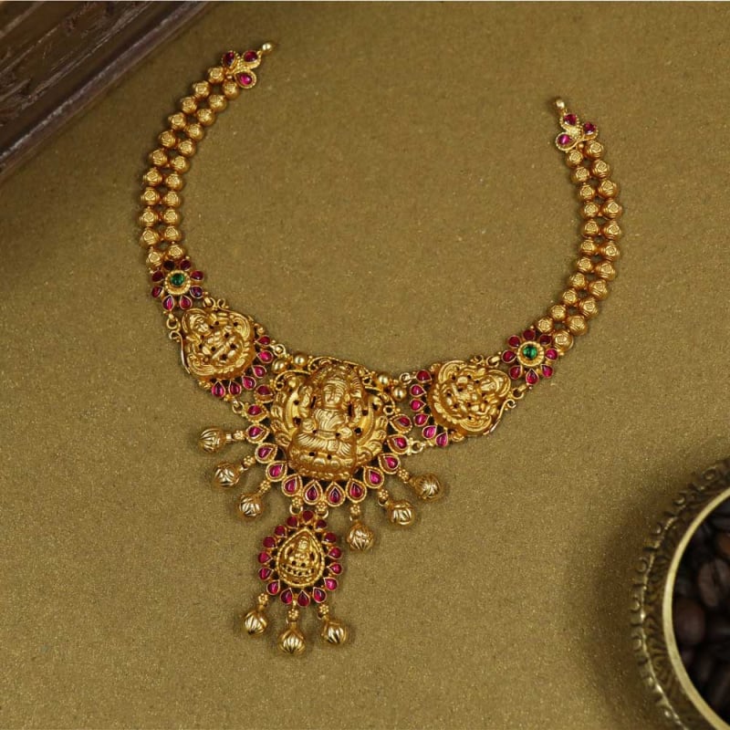 Buy Vaibhav Jewellers 22K Antiqu Gold Neckalce 123VG6708 Online from ...