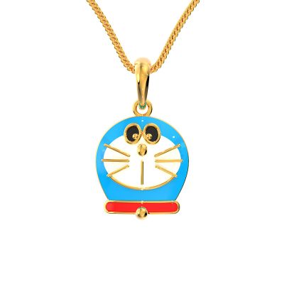 22Kt Gold Casting Doraemon Design Kids Chain Pendant 102H7513
