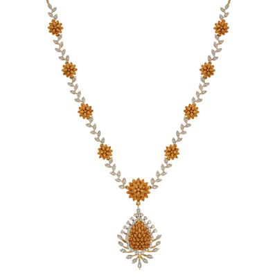 Flower Cluster Diamond Necklace