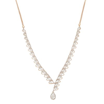 Asymetric Swirls Diamond Necklace