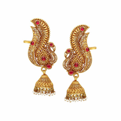 Vaibhav Jewellers 22K Temple Gold Jhumkas 201VA1410