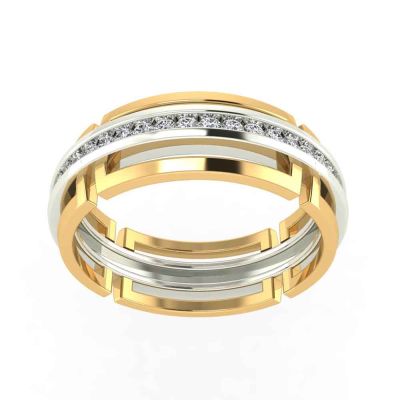 Vaibhav Jewellers 14K Gold Silver Diamond Ring 483VA298