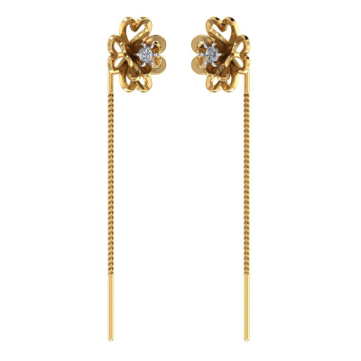 Vaibhav Jewellers 14K Gold Floral Suidhaga Earrings 485DA407