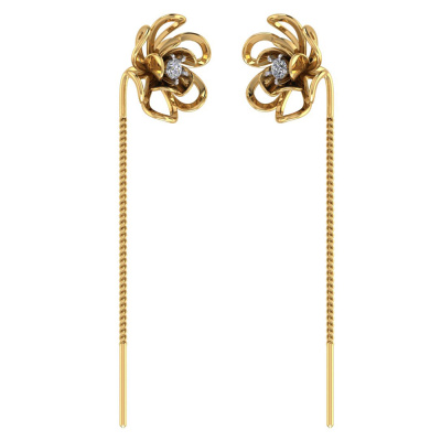 Vaibhav Jewellers 14K Gold Floral Suidhaga Earrings 485DA408