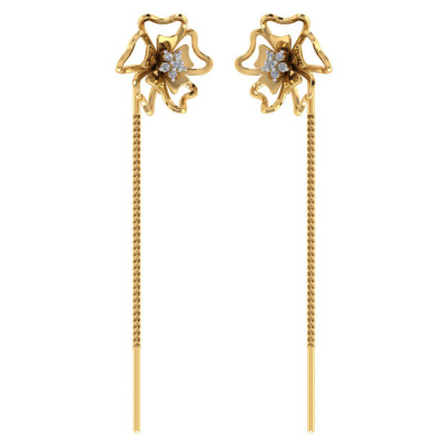Vaibhav Jewellers 14K Gold Floral Suidhaga Earrings 485DA409