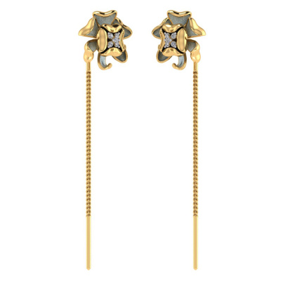 Vaibhav Jewellers 14K Gold Floral Suidhaga Earrings 485DA411